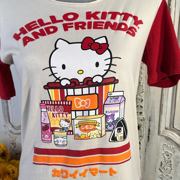 Hello Kitty and Friends Kids T-Shirt - Red and Cream - Picture 3 of 7